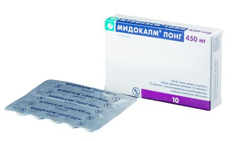 Фото Мидокалм Лонг, таблетки с пролонгированным высвобождением, покрытые пленочной оболочкой 450 мг, 10 шт.