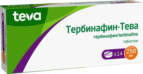 Фото Тербинафин-Тева, таблетки 250 мг, 14 шт.