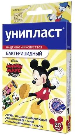 Фото Лейкопластырь Унипласт бактерицидный детский «Микки Маус и Друзья», 20 шт.