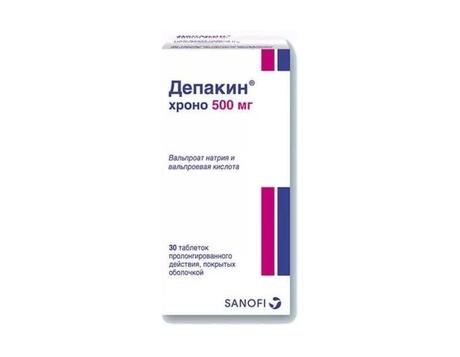 Фото Депакин Хроно, таблетки пролонгированного действия, покрытые пленочной оболочкой 500 мг, 30 шт.