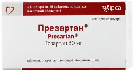 Фото Презартан, таблетки покрыт. плен. об. 50 мг, 30 шт.