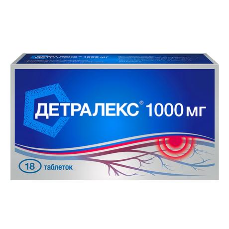 Фото Детралекс, таблетки покрытые пленочной оболочкой 1000 мг, 18 шт.