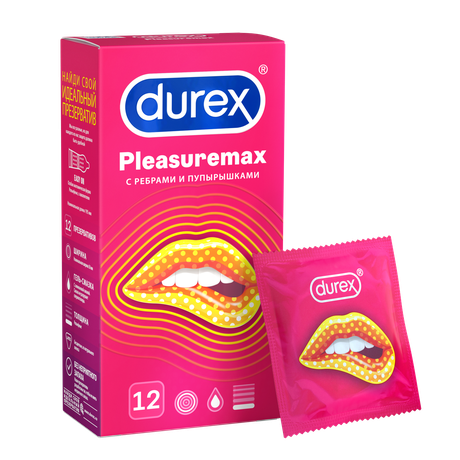 Фото Презервативы Durex PleasureMax с ребрами и пупырышками, 12 шт.