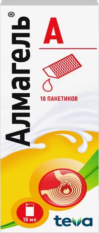 Фото Алмагель А, суспензия, пакетики 10 мл, 10 шт.