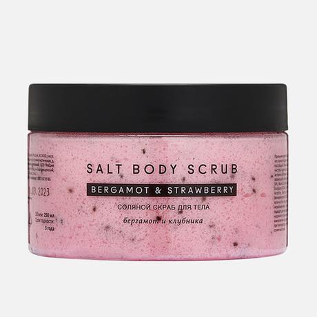 Фото Соляной скраб для тела (Бергамот и клубника) 250 мл