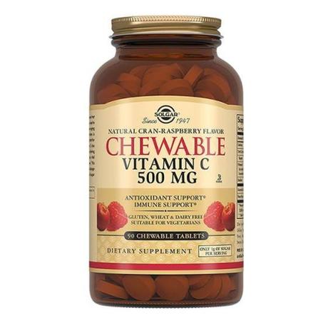 Фото Солгар Витамин C с малиновым вкусом, таблетки 500 мг, 90 шт.