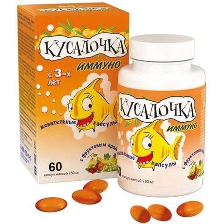 Фото Кусалочка. Иммуно капсулы жевательные 750 мг №60