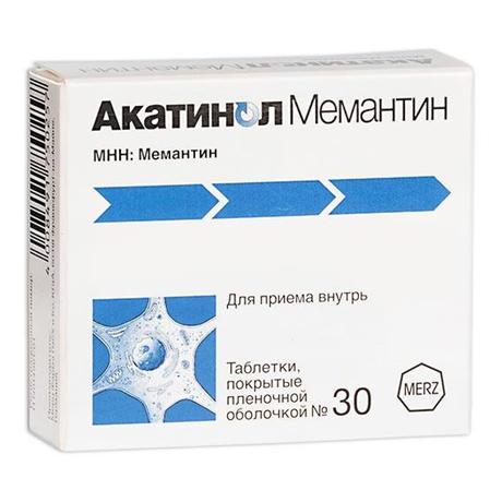 Фото Акатинол Мемантин таблетки, покрытые пленочной оболочкой 10 мг, 30 шт.