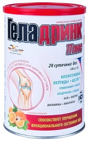 Фото Геладринк Плюс,  порошок 340 г, апельсин, 1 шт.