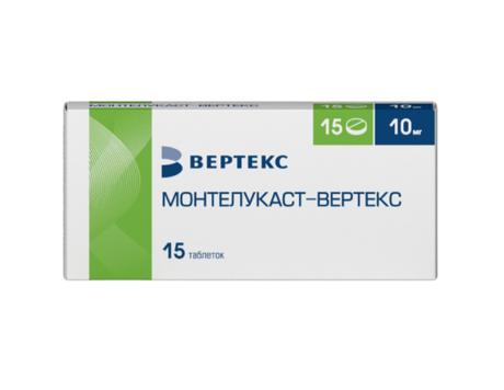 Фото Монтелукаст-Вертекс таблетки, покрытые пленочной оболочкой 10 мг, 15 шт.