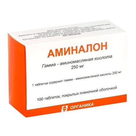 Фото Аминалон таблетки, покрытые пленочной оболочкой 250 мг, 100 шт. (Борисовский завод медицинских препаратов)