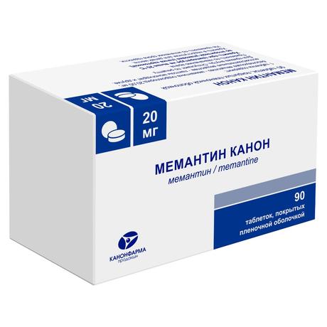 Фото Мемантин Канон таблетки, покрытые пленочной оболочкой 20 мг, 90 шт.