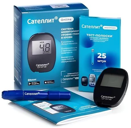Фото Глюкометр Сателлит Online в комплекте с принадлежностями