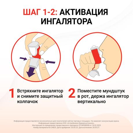 Фото Симбикорт Рапихалер, аэрозоль для ингаляций 80 мкг+4,5 мкг/доза, 120 доз