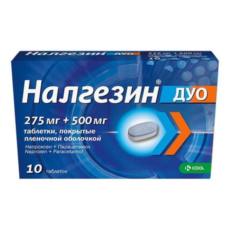 Фото Налгезин дуо, таблетки покрыт. плен. об. 275 мг+500 мг, 10 шт.