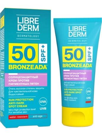 Фото Librederm Bronzeada, солнцезащитный крем для лица  и тела против пигментных пятен SPF 50, 50 мл