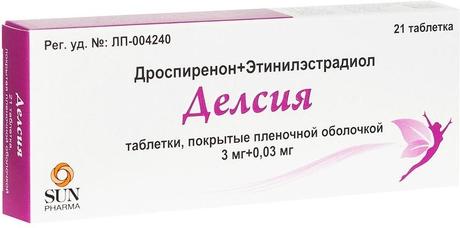 Фото Делсия, таблетки покрыт. плен. об. 3 мг+0.03 мг, 21 шт.