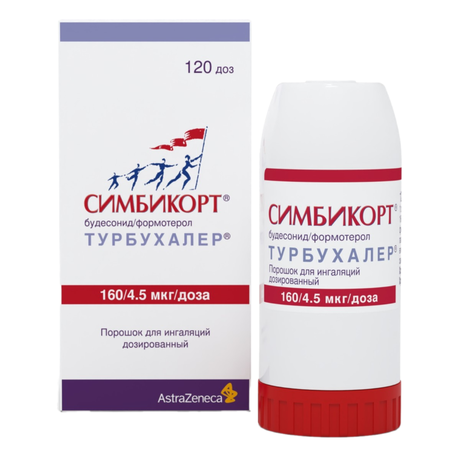 Фото Симбикорт Турбухалер, порошок для ингаляций 160 мкг+4,5 мкг/доза, 120 доз