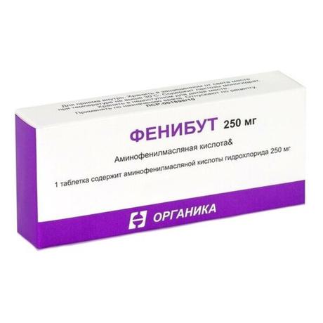 Фото Фенибут, таблетки 250 мг, 50 шт.