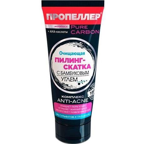 Фото Пропеллер Pure Carbon Пилинг-Скатка д/лица Очищ С Бамбуковым Углём косметические средства прочие 100 мл №1