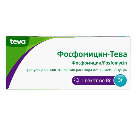 Фото Фосфомицин-Тева, гранулы для приготовления раствора 3 г, пакетик 8 г