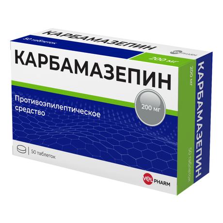 Фото Карбамазепин, таблетки 200 мг, 50 шт. (Велфарм)