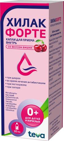 Фото Хилак форте, капли (со вкусом вишни), 30 мл
