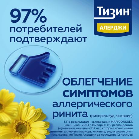 Фото Тизин Алерджи, спрей назальный дозированный, 50мкг/доза, (100 доз), флакон 10 мл, 1 шт.