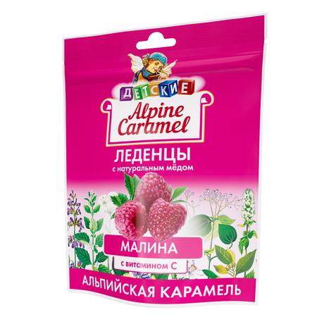 Фото Alpine Caramel Альпийская Карамель, леденцы детские малина с витамином С 75 г, 1 шт.
