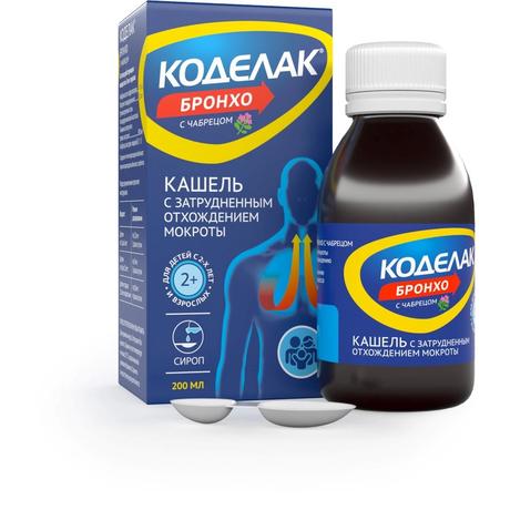 Фото Коделак Бронхо, сироп с чабрецом, флакон (+мерная ложка), 200 мл