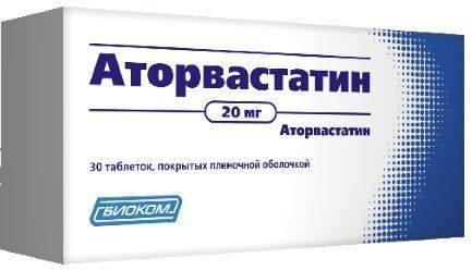 Фото Аторвастатин таблетки, покрытые пленочной оболочкой 20 мг, 30 шт. (Биоком)