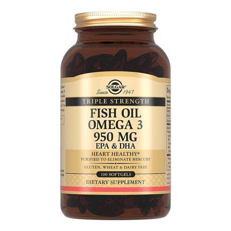 Фото Солгар, капсулы Тройная Омега-3 950 мг (ЭПК и ДГК), 100 шт.