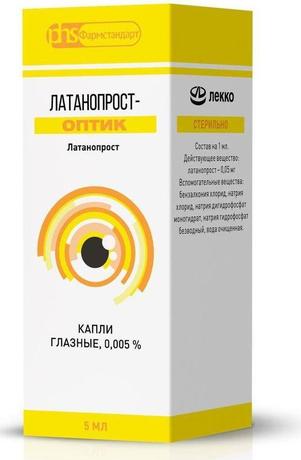 Фото Латанопрост-Оптик, капли глазные 0.005% 5 мл, 1 шт.