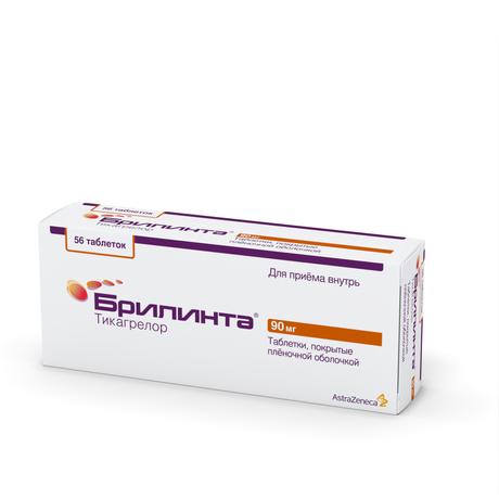 Фото Брилинта, таблетки покрыт. плен. об. 90 мг, 56 шт.