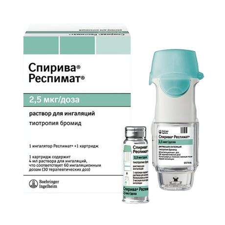 Фото Спирива Респимат, раствор для ингаляций 2,5 мкг/доза, 4 мл