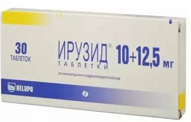 Фото Ирузид, таблетки 10 мг+12,5 мг, 30 шт.