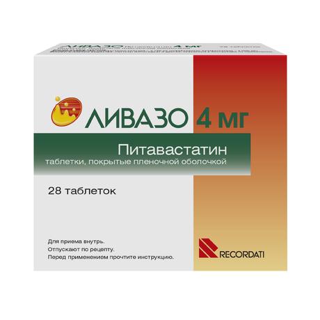 Фото Ливазо, таблетки покрыт. плен. об. 4 мг, 28 шт.