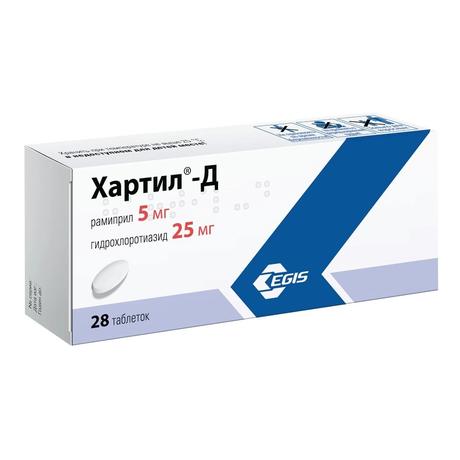 Фото Хартил-Д, таблетки 5 мг+25 мг, 28 шт.