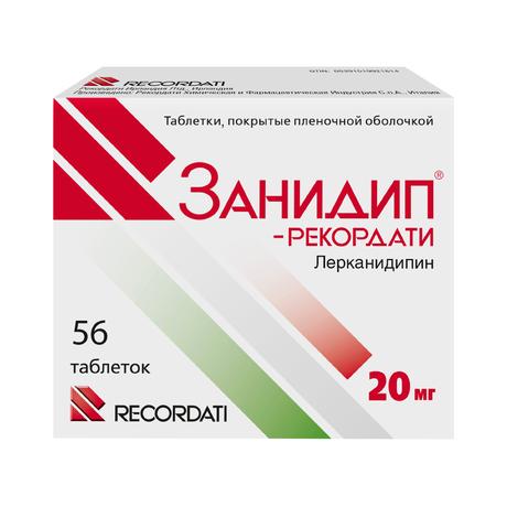 Фото Занидип-Рекордати, таблетки покрыт. плен. об. 20 мг, 56 шт.