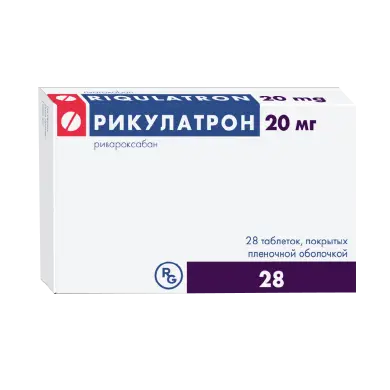 Фото Рикулатрон, таблетки покрытые пленочной оболочкой 20 мг, 28 шт.