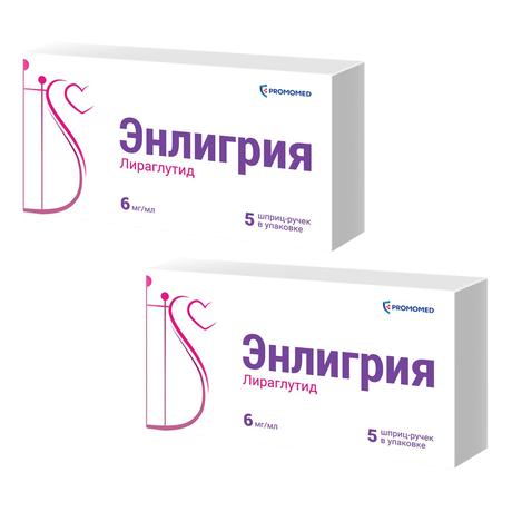 Фото Набор 2уп Энлигрия р-р д/п/к введ 6мг/мл шприц-ручка 3мл