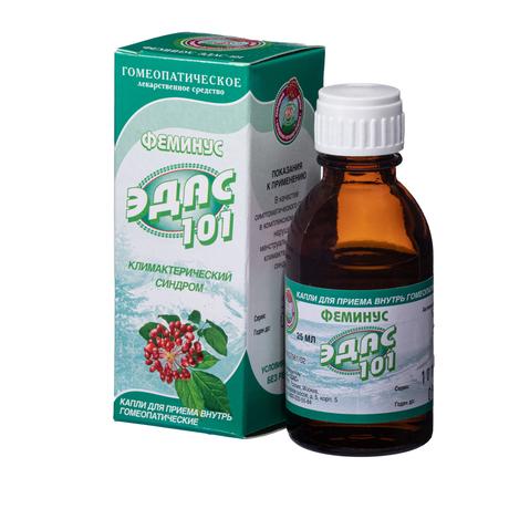 Фото Феминус Эдас-101, для лечения климактерического синдрома, капли гомеопатические 25 мл