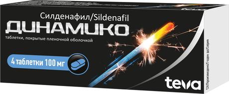 Фото Динамико, таблетки покрыт. плен. об. 100 мг, 4 шт.