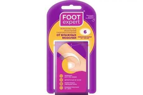 Фото FOOT EXPERT Гидроколлоидный пластырь 3,7 х5,5 см, 6 шт.