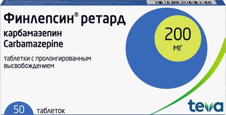 Фото Финлепсин Ретард, таблетки пролонгированного действия 200 мг, 50 шт.