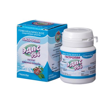 Фото Гастропан Эдас-954, для лечения гастритов, язвенной болезни, гранулы гомеопатические, 20 г