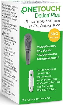 Фото One Touch Delica Plus, ланцеты одноразовые, 25 шт.