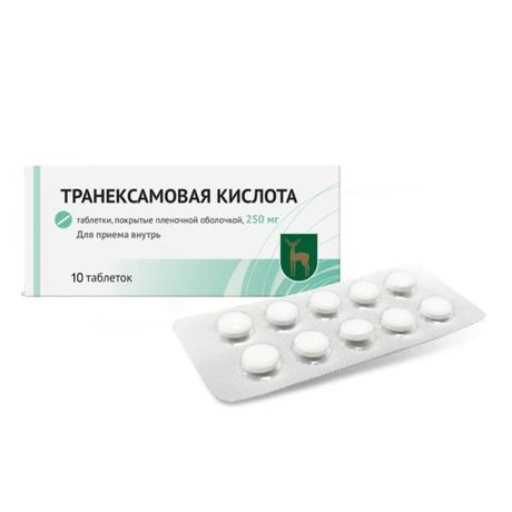 Фото Транексановая кислота, таблетки 250 мг, 10 шт.