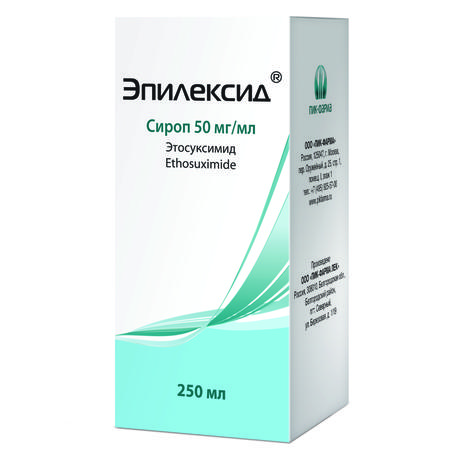 Фото Эпилексид, сироп 50 мг/мл, флакон (+ мерный стакан) 250 мл