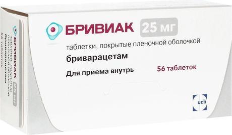 Фото Бривиак таблетки, покрытые пленочной оболочкой 25 мг, 56 шт.